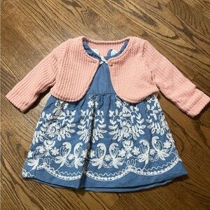 Dress with sweater cardigan 12-24 months